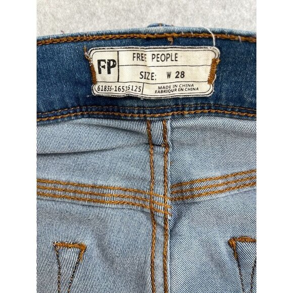 Free People High Rise Stretch Skinny Jeans Light Blue Wash Size 28 - Picture 12 of 12
